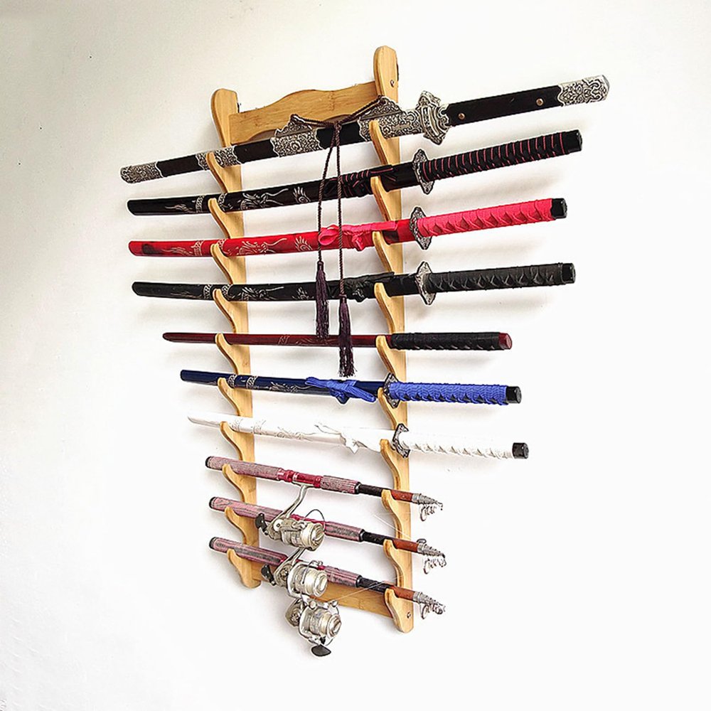 Sword Stand Katana Stand Holder Display Hanger for Martial Arts Katana Wakizashi Tanto Display Stand Support All Swords 1-12 Layer