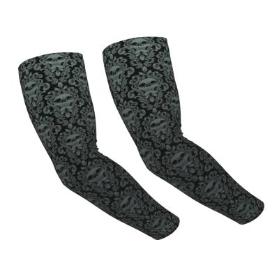 Vykmvtyb Gothic Black Skull Sun Protection Cooling Arm Sleeves For Men Women, Uv Compression Cooling Sleeve For Sports,Cooling Comfort, And Versatility