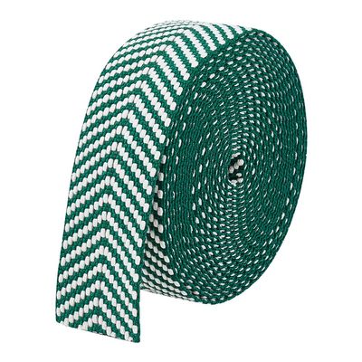BENECREAT 5 Yards Cotton Webbing, 1-1/2 inch Wide Green Polycotton Jacquard Ribbons, Flat Jacquard Webbing with Arrow Pattern for Webbing Bag Handles, Tote Bag Webbing, SRIB-WH0011-113C-US