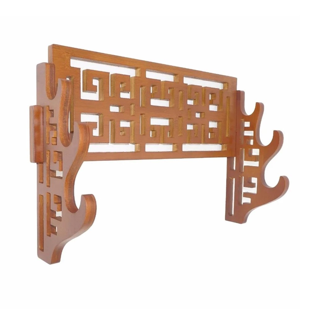 SUYUDD Bamboo Sword Holder 4-Tier Wall Mount Katana Stand Holder Display Rack Hanger