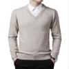 UNeedVog Men's Pullover Sweaters V-Neck Slim Fit Knitted Jumpers Casual Long Sleeve Solid Sweater view 1