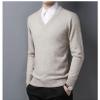 UNeedVog Men's Pullover Sweaters V-Neck Slim Fit Knitted Jumpers Casual Long Sleeve Solid Sweater view 2