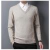 UNeedVog Men's Pullover Sweaters V-Neck Slim Fit Knitted Jumpers Casual Long Sleeve Solid Sweater view 3
