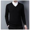 UNeedVog Men's Pullover Sweaters V-Neck Slim Fit Knitted Jumpers Casual Long Sleeve Solid Sweater view 2