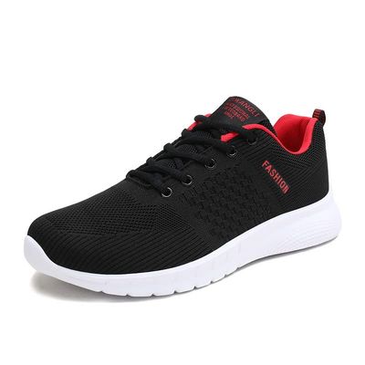Gosetony Men's Sneakers Running Shoes Track Trail-Running Shoes Athletic Low-top Lace Up Air Mesh Sport Black-red