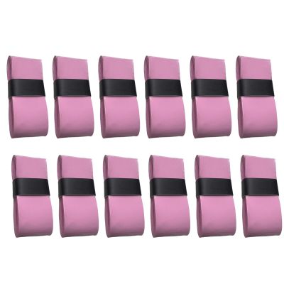 cdar 12Pcs Pickleball Grip Tapes, Pickleball Grip Tapes Self-Adhesive Slip Resistant Super Absorbent Vivid Color Universal Tennis Racket Grip Tape Overgrip Pink