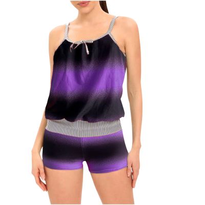 asntrgd Blouson Tankinis Swimwear for Women Sexy 2 Piece Gradient Color Bathsuit Built in Bra Swimsuits Tank Tops with Bottom