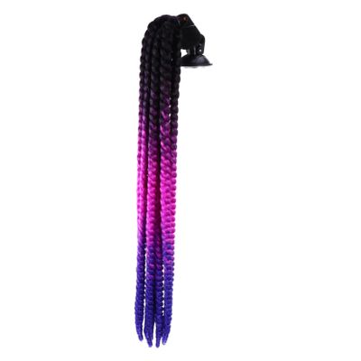 SUPVOX 1pcs Helmet Decoration Braid Wig Reusable Motorcycle Helmet Ornament Suction Cup Black Purple and Blue for Unique Styling