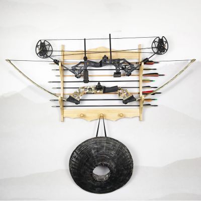 SUYUDD Wall Mount Sword Stand Bamboo Bow Arrow Wall Rack Storage Display Holder Bow Arrow Rack Sword Display Holder, 1-6 Layer