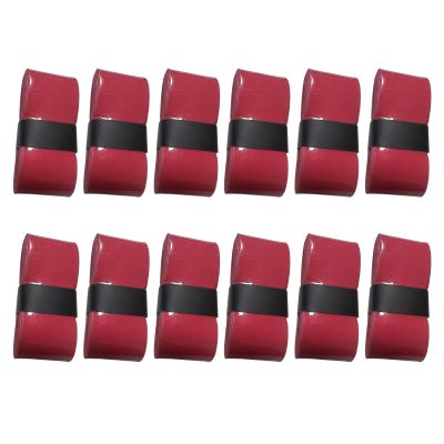 cdar 12Pcs Pickleball Grip Tapes, Pickleball Grip Tapes Self-Adhesive Slip Resistant Super Absorbent Vivid Color Universal Tennis Racket Grip Tape Overgrip Wine Red