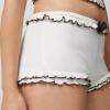 Lnzyyephy Women Floral Print Two Pieces Outfit Y2K Sleeveless Cami Cropped Tank Tops High Waist Shorts Pajamas Set (Ribbed-White 002, XL) view 3