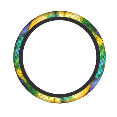 Rainbow Fish Scalecar Steering Wheel Cover, Non-Slip, Easy to Install, Universal 15 Inches (About 38 Cm), Fits Most Vehicles