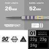 Target Darts Luke Littler Loadout Steel Tip Swiss Point Darts, 90% Tungsten Dart, 23G | Steel Tip Dart Set, Player Edition Swiss Points Dart Sets with Tool, Pro Grip Shafts & No.2 Flights view 3