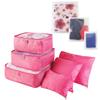 9 Piece Clothes Storage Bag Waterproof Travel Luggage Organizer Clothes Packing Box (Deep pink) view 1