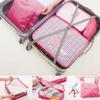 9 Piece Clothes Storage Bag Waterproof Travel Luggage Organizer Clothes Packing Box (Deep pink) view 2