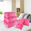 9 Piece Clothes Storage Bag Waterproof Travel Luggage Organizer Clothes Packing Box (Deep pink) view 4