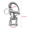 Jaw Swivel Shackle, 2PCS Snap Shackle 316 Stainless Steel Quick Release High Strength Universal for Sailboat Rigging, Boat Accessories Marine(87mm) view 2