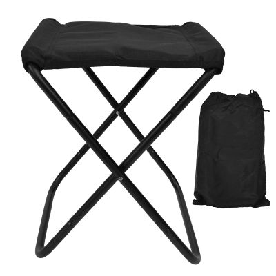 XHTLLO Camping Stool, Portable Folding Compact Lightweight Fishing Chair, Strong Support Camping Foot Rest with Storage Bag, for Travel, Hiking, BBQ, Fishing(Black)