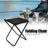 XHTLLO Camping Stool, Portable Folding Compact Lightweight Fishing Chair, Strong Support Camping Foot Rest with Storage Bag, for Travel, Hiking, BBQ, Fishing(Black) view 2