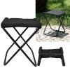 XHTLLO Camping Stool, Portable Folding Compact Lightweight Fishing Chair, Strong Support Camping Foot Rest with Storage Bag, for Travel, Hiking, BBQ, Fishing(Black) view 4