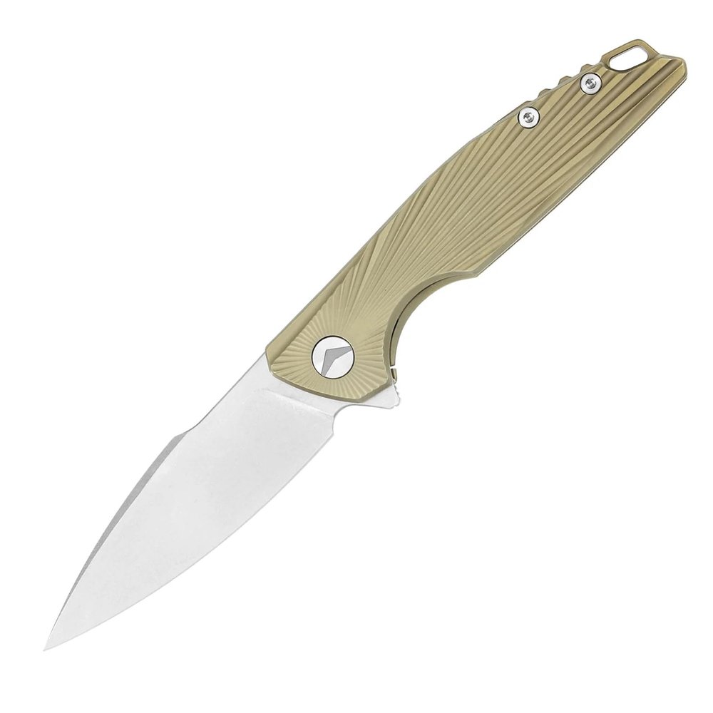 FerraMonster Folding Pocket Knife,EDC Knife,M390 Steel Blade,Titanium Carbon Fiber Handle,Tactical/Outdoor Camping/Survival/HuntingKnife (Golden)