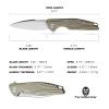 FerraMonster Folding Pocket Knife,EDC Knife,M390 Steel Blade,Titanium Carbon Fiber Handle,Tactical/Outdoor Camping/Survival/HuntingKnife (Golden) view 4
