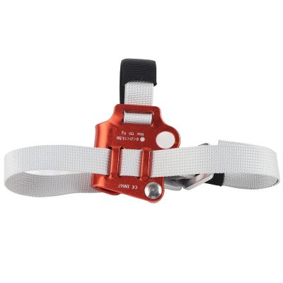 Foot Ascender, Left Foot, Red Adjustable Rock Climbing Foot Riser Mountaineering Equipment Climbing Tree Arborist Rescue Caving Device, Load Bearing 150kg (Left Foot)