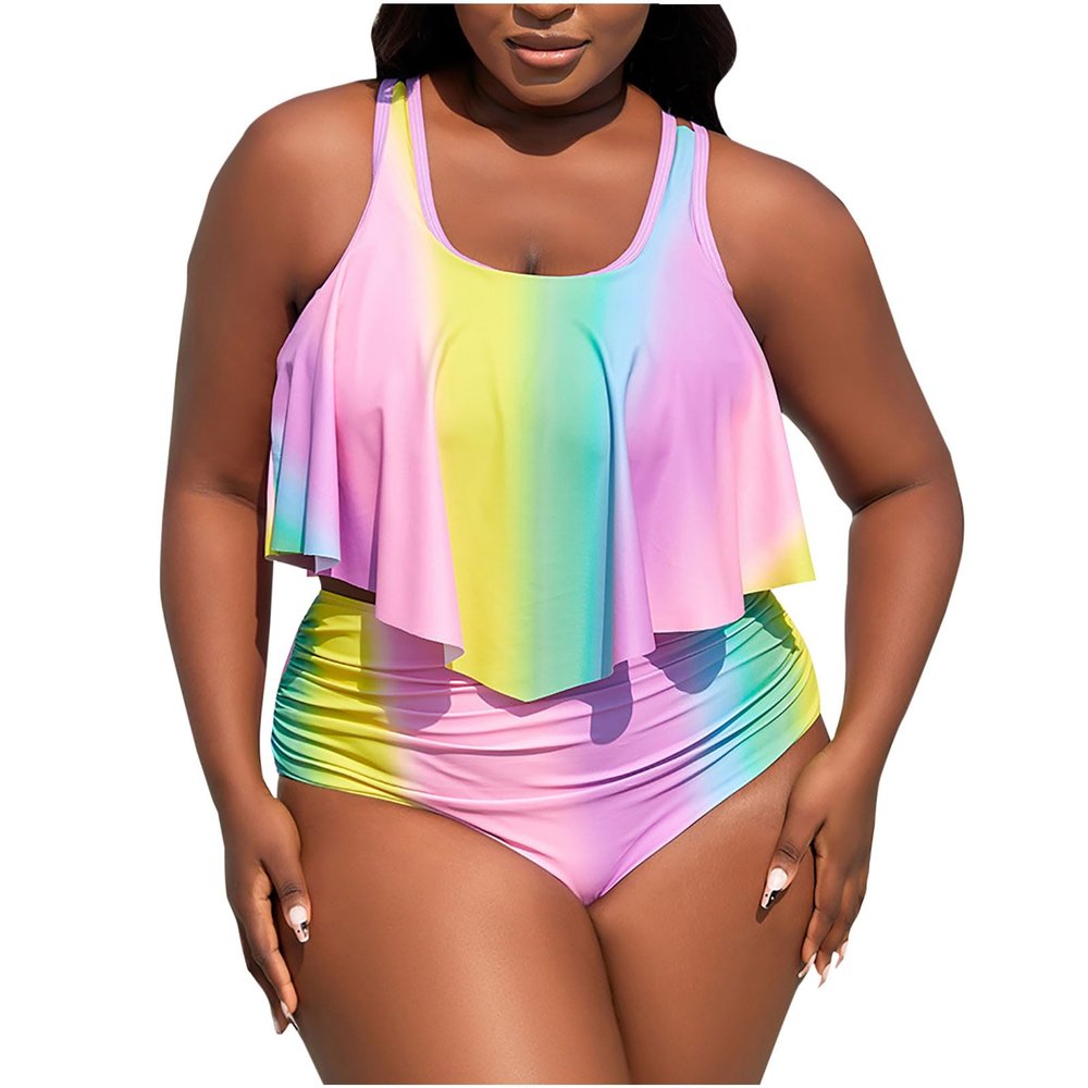 asntrgd Recommended for me Warehouse Amazon Warehouse Deals Womens Bathing Suits with Shorts Plus Size Modest Ruched Drawstring Front Tankinis Two Piece Bathsuit Swimsuits