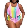 asntrgd Recommended for me Warehouse Amazon Warehouse Deals Womens Bathing Suits with Shorts Plus Size Modest Ruched Drawstring Front Tankinis Two Piece Bathsuit Swimsuits view 1