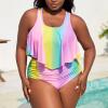 asntrgd Recommended for me Warehouse Amazon Warehouse Deals Womens Bathing Suits with Shorts Plus Size Modest Ruched Drawstring Front Tankinis Two Piece Bathsuit Swimsuits view 2