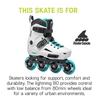 Rollerblade Lightning Women's Urban Inline Skate, White and Aqua view 3