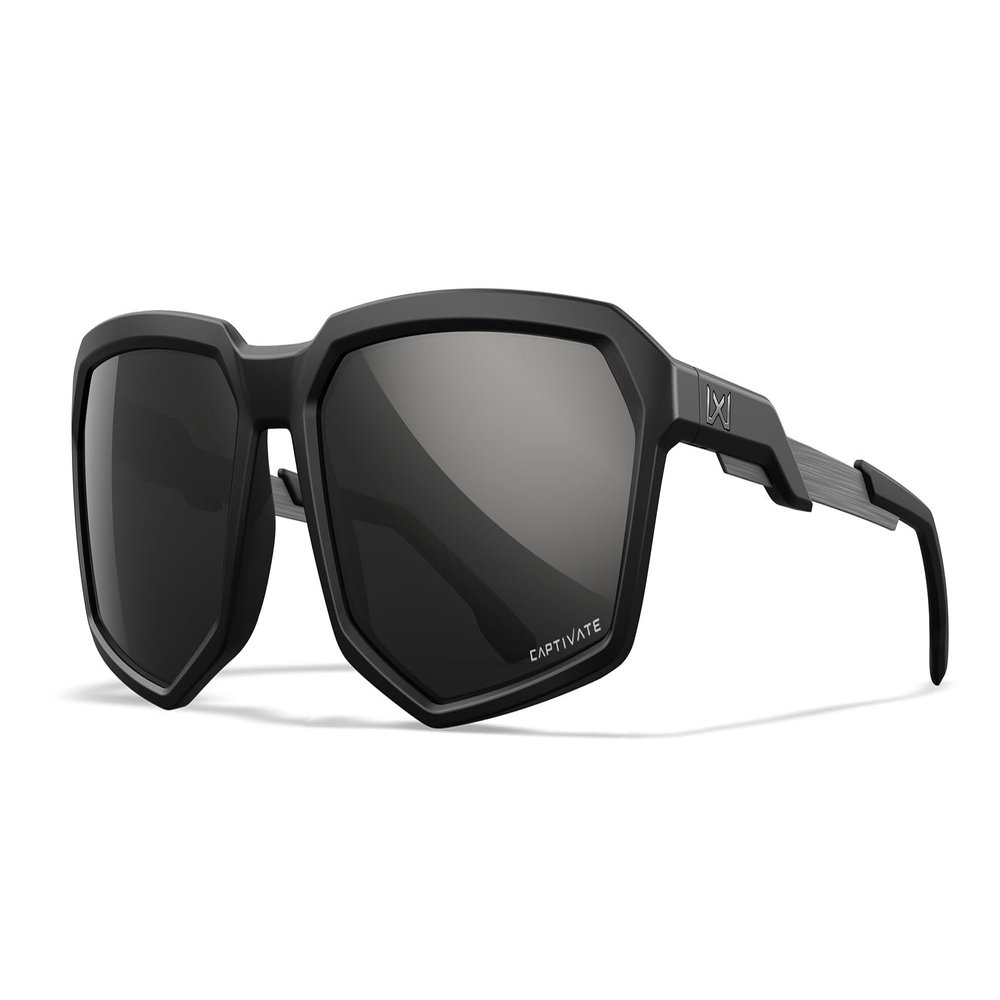 Wiley X WX Recon Sunglasses Safety Glasses for Men Shatterproof UV Eye Protection for Combat and Shooting Captivate Polarized Black Mirror Lenses Matte Black Frames