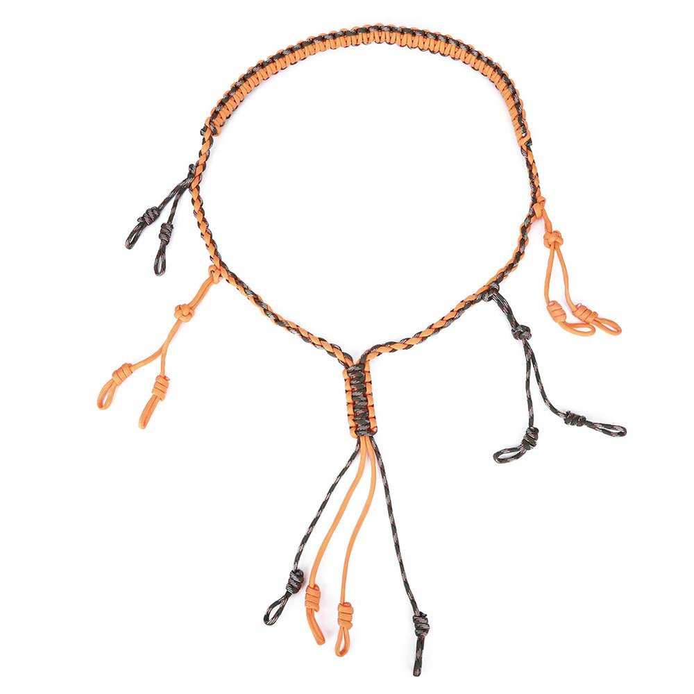 Duck Call Lanyard Camo, Camo Military Grade Duck Hunting Accessories and Woven Goose Call Carry, Duck Call Lanyard Paracord Knitting Necklace Wildfowl Whistle Slinger (Orange)