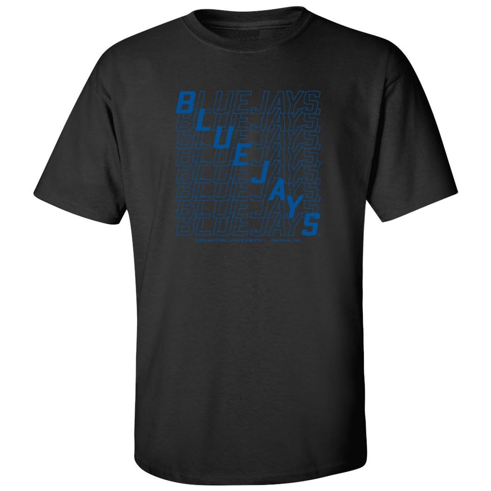 CornBorn Creighton T Shirt - Creighton University Tee Shirt - Diagonal Echo - Black - 3X