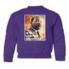 superhotapparel Right Time To Do What Is Right MLK Day Celebration Youth Crewneck Sweatshirt (Purple, Youth Medium) view 1