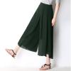 YOLAI Chiffon Pants for Dance High Waisted Dance Pants Girls Women's Boho Casual Wide Leg Palazzo Lounge Pants (Green, L) view 3