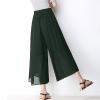 YOLAI Chiffon Pants for Dance High Waisted Dance Pants Girls Women's Boho Casual Wide Leg Palazzo Lounge Pants (Green, L) view 4