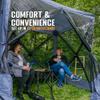 CLAM Pop Up Screen Tent, 6' x 6' Outdoor Camping Gazebo, Portable 4-Sided Canopy with Ground Stakes & Carry Bag, Traveler, Blue view 4