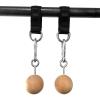 HERCHR Rock Climbing Training Pull Up Ball Hold Grips, Wooden Non-Slip Hand Grips Balls & Straps for Strength Training, Forearm and Chin Up Bar, Kettlebell, Barbell, Home Gym Workout view 1