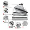 Zfmnoyev Heavy Duty Waterproof Tarp, Flame Retardant Tarpaulin with Grommets, Tear Resistance, Durable Outdoor Car Canopy Tent Cover (Color : Gray, Size : 3x3m) view 2