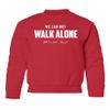 superhotapparel We Can Not Walk Alone MLK Day Holiday Celebration Youth Crewneck Sweatshirt (Red, Youth Small) view 1