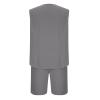 Cambkatl Men's Linen 2 Piece Outfits Sleeveless Casual Button Down Vest and Shorts Solid Color Vacation Beach Sets view 4
