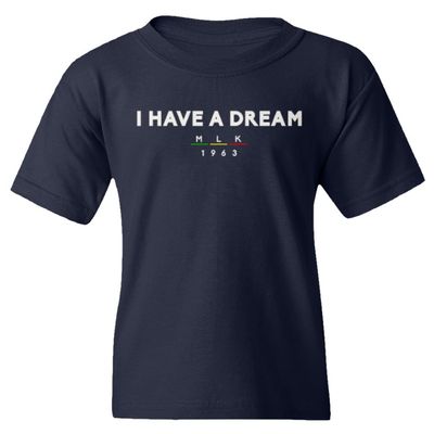 superhotapparel I Have A Dream MLK Day 1963 Holiday Celebration Youth Unisex T-Shirt (Navy, Youth X-Large)
