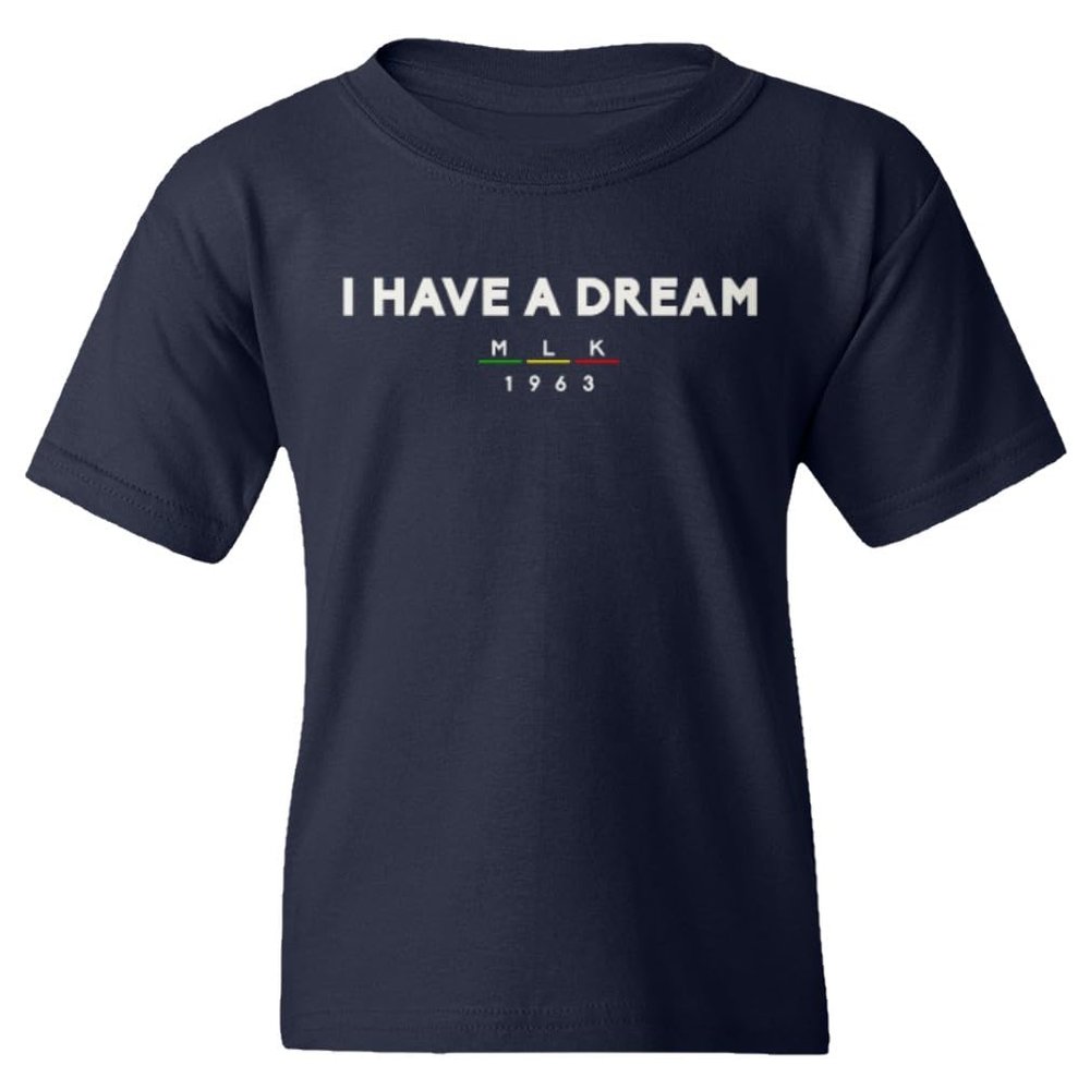 superhotapparel I Have A Dream MLK Day 1963 Holiday Celebration Youth Unisex T-Shirt (Navy, Youth X-Large)