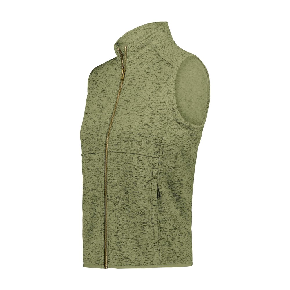 Holloway Women's Alpine Sweater Fleece Vest Olive Heather S