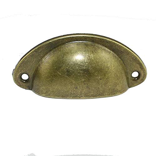 Southst Retro Jewelry Box Cabinet Cupboard Dresser Drawer Pull Handles Kit Brass Shell Antique Drawer Door Handle Furniture Home - (Color: Yellow Bronze)