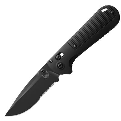 Benchmade - Redoubt Tactical, Every Day Knife, Serrated Edge, Drop-Point Blade with Black Grivory Handle (430SBK-02)