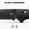 Benchmade - Redoubt Tactical, Every Day Knife, Serrated Edge, Drop-Point Blade with Black Grivory Handle (430SBK-02) view 3