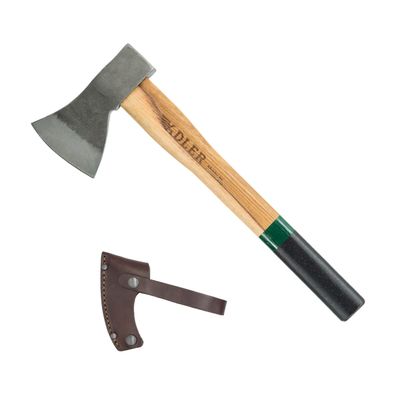 Adler Rheinland Throwing Hatchet - World Axe Throwing League Compliant (1.95lbs, 15.75" Hickory Handle) - German-Made Throwing Axe with Sheath (Green Stripe)