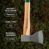 Adler Rheinland Throwing Hatchet - World Axe Throwing League Compliant (1.95lbs, 15.75" Hickory Handle) - German-Made Throwing Axe with Sheath (Green Stripe) view 4